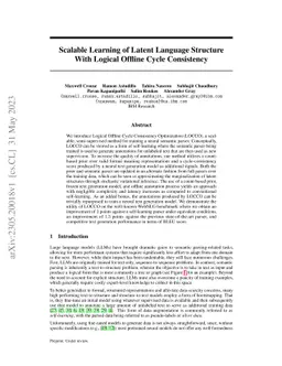 Scalable Learning of Latent Language Structure With Logical Offline
  Cycle Consistency