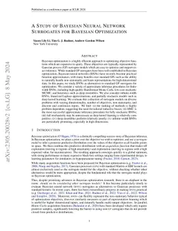 A Study of Bayesian Neural Network Surrogates for Bayesian Optimization