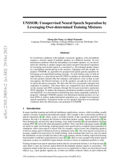 UNSSOR: Unsupervised Neural Speech Separation by Leveraging
  Over-determined Training Mixtures