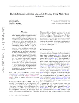 Rare Life Event Detection via Mobile Sensing Using Multi-Task Learning