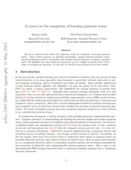 A survey on the complexity of learning quantum states