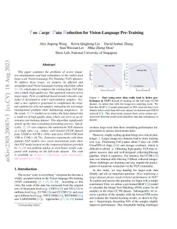 Too Large; Data Reduction for Vision-Language Pre-Training