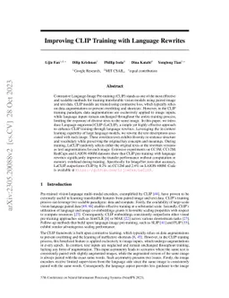 Improving CLIP Training with Language Rewrites
