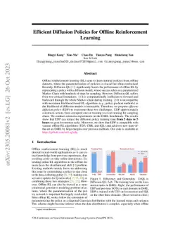 Efficient Diffusion Policies for Offline Reinforcement Learning