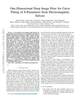 One-Dimensional Deep Image Prior for Curve Fitting of S-Parameters from
  Electromagnetic Solvers