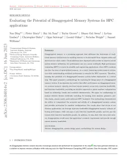 Evaluating the Potential of Disaggregated Memory Systems for HPC
  applications
