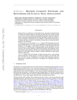 PyTrial: Machine Learning Software and Benchmark for Clinical Trial
  Applications