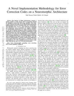 A Novel Implementation Methodology for Error Correction Codes on a
  Neuromorphic Architecture
