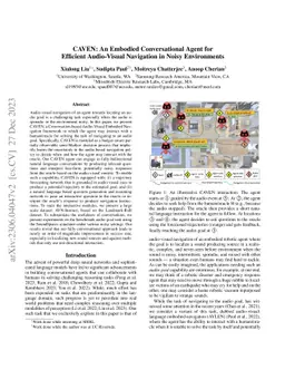 CAVEN: An Embodied Conversational Agent for Efficient Audio-Visual
  Navigation in Noisy Environments