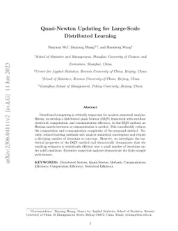 Quasi-Newton Updating for Large-Scale Distributed Learning