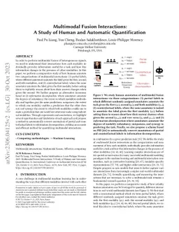 Multimodal Fusion Interactions: A Study of Human and Automatic
  Quantification