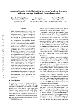 Increasing Diversity While Maintaining Accuracy: Text Data Generation
  with Large Language Models and Human Interventions