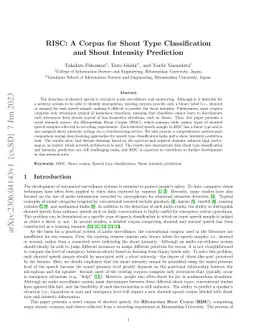RISC: A Corpus for Shout Type Classification and Shout Intensity
  Prediction