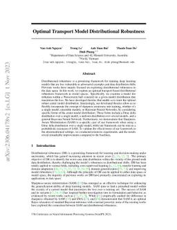 Optimal Transport Model Distributional Robustness