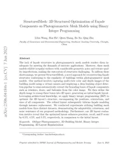 StructuredMesh: 3D Structured Optimization of Façade Components on
  Photogrammetric Mesh Models using Binary Integer Programming