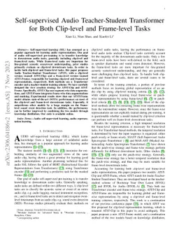 Self-supervised Audio Teacher-Student Transformer for Both Clip-level
  and Frame-level Tasks