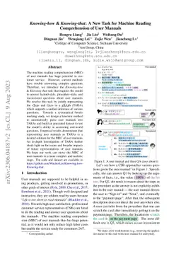 Knowing-how & Knowing-that: A New Task for Machine Comprehension of User
  Manuals