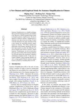 A New Dataset and Empirical Study for Sentence Simplification in Chinese