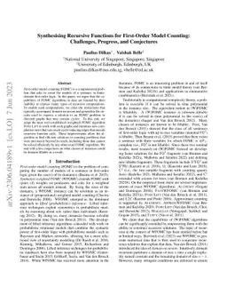 Synthesising Recursive Functions for First-Order Model Counting:
  Challenges, Progress, and Conjectures