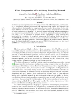 Video Compression with Arbitrary Rescaling Network