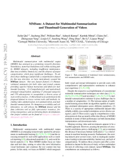 MMSum: A Dataset for Multimodal Summarization and Thumbnail Generation
  of Videos