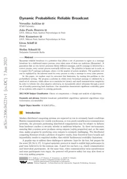 Dynamic Probabilistic Reliable Broadcast