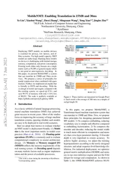 MobileNMT: Enabling Translation in 15MB and 30ms