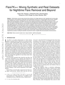 Flare7K++: Mixing Synthetic and Real Datasets for Nighttime Flare
  Removal and Beyond
