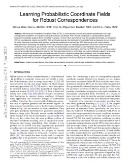 Learning Probabilistic Coordinate Fields for Robust Correspondences