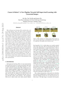 Coarse Is Better? A New Pipeline Towards Self-Supervised Learning with
  Uncurated Images