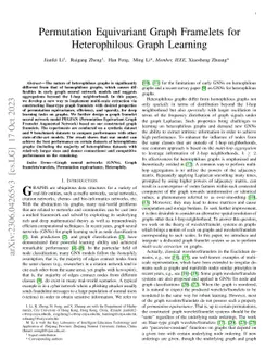 Permutation Equivariant Graph Framelets for Heterophilous Graph Learning