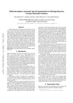 Multi-microphone Automatic Speech Segmentation in Meetings Based on
  Circular Harmonics Features