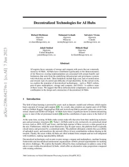 Decentralized Technologies for AI Hubs