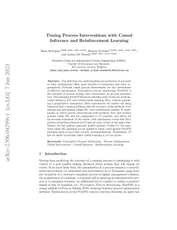 Timing Process Interventions with Causal Inference and Reinforcement
  Learning