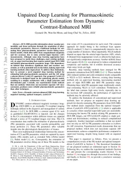 Unpaired Deep Learning for Pharmacokinetic Parameter Estimation from
  Dynamic Contrast-Enhanced MRI
