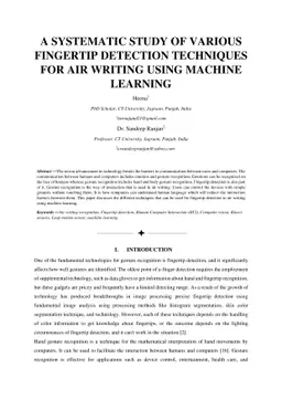 A Systematic Study Of Various Fingertip Detection Techniques For Air
  Writing Using Machine Learning