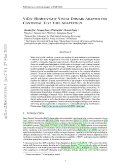 ViDA: Homeostatic Visual Domain Adapter for Continual Test Time
  Adaptation