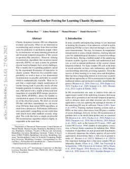 Generalized Teacher Forcing for Learning Chaotic Dynamics