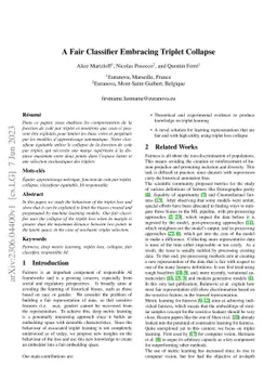 A Fair Classifier Embracing Triplet Collapse