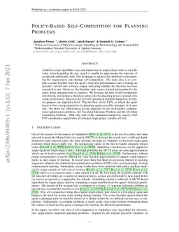 Policy-Based Self-Competition for Planning Problems