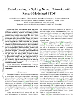 Meta-Learning in Spiking Neural Networks with Reward-Modulated STDP