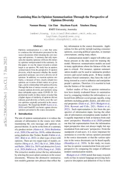 Examining Bias in Opinion Summarisation Through the Perspective of
  Opinion Diversity