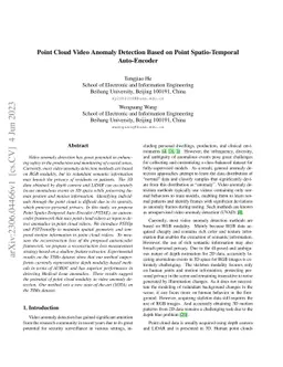 Point Cloud Video Anomaly Detection Based on Point Spatio-Temporal
  Auto-Encoder