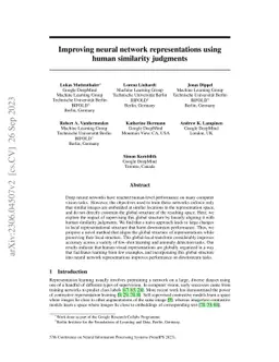 Improving neural network representations using human similarity
  judgments