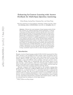 Enhancing In-Context Learning with Answer Feedback for Multi-Span
  Question Answering