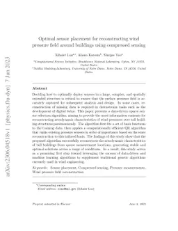 Optimal sensor placement for reconstructing wind pressure field around
  buildings using compressed sensing