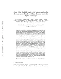 ContriMix: Scalable stain color augmentation for domain generalization
  without domain labels in digital pathology