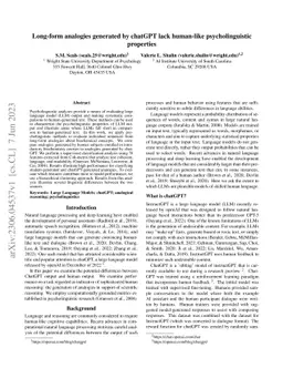 Long-form analogies generated by chatGPT lack human-like
  psycholinguistic properties