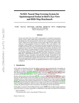 NeMO: Neural Map Growing System for Spatiotemporal Fusion in
  Bird's-Eye-View and BDD-Map Benchmark