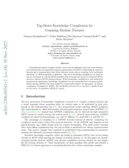 Top-Down Knowledge Compilation for Counting Modulo Theories
